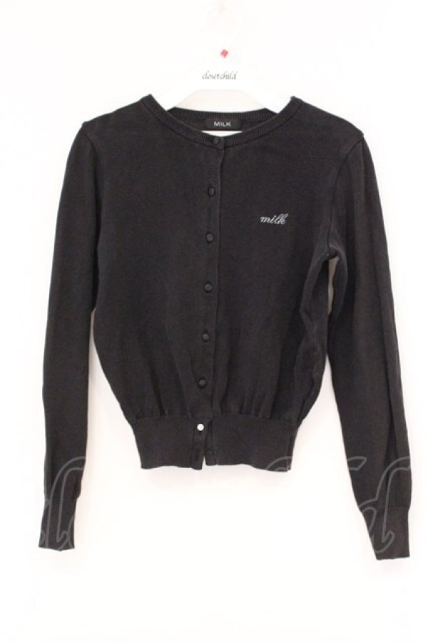 画像1: MILK / 刺繍カーディガン  クロ O-26-04-11-006-ML-TO-IG-OS (1)