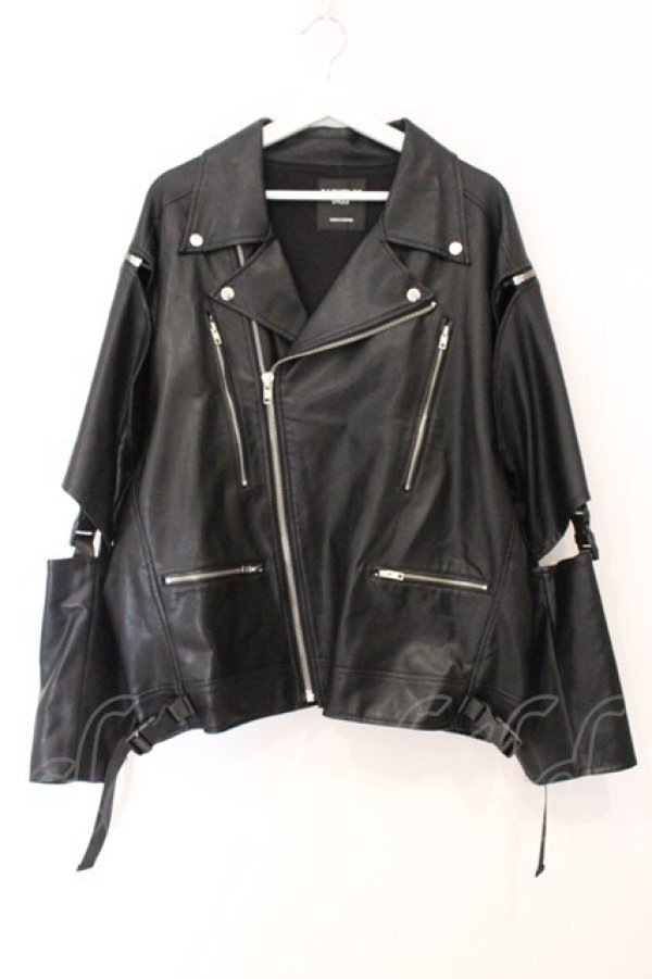 画像1: BACKSTAGE PASS / ROBO RIDER(ロボライダー)3WAY ビッグシルエットダブルライダース F ブラック O-26-04-11-054-PU-JA-YM-OS (1)