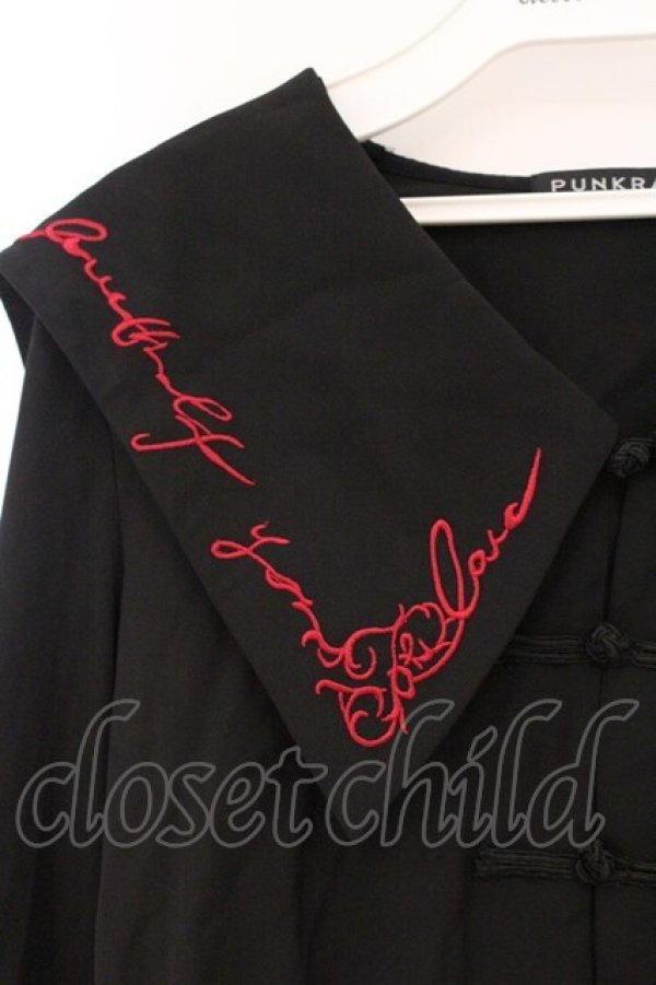 画像2: PUNK RAVE / チャイナボタンブラウス  ブラック×レッド O-26-04-11-057-PU-BL-IG-OS (2)
