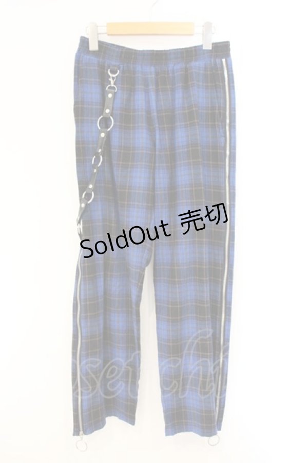 画像1: REFLEM / チェックハーネスパンツ  ブルー O-26-04-11-058-PU-PA-IG-OS (1)