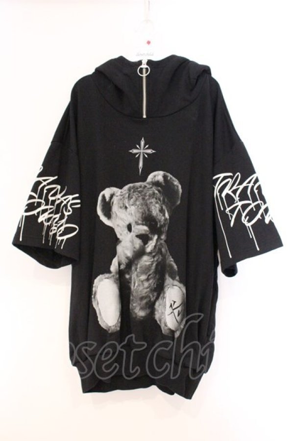 画像1: TRAVAS TOKYO / Furry bear half zip high neck H/S hoodie  ブラック O-26-04-11-064-PU-TO-IG-OS (1)