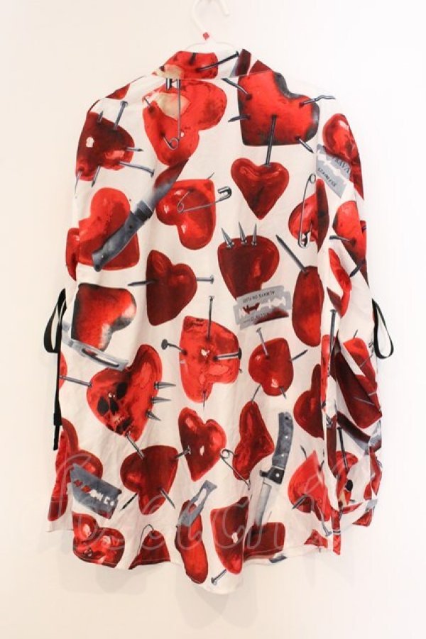 画像4: TRAVAS TOKYO / Emotinal scars shirt  ホワイト×レッド O-26-04-11-070-PU-BL-IG-OS (4)