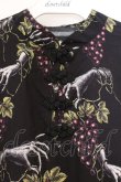 画像2: Drug Honey / 誘いの魔女と葡萄狩り柄チャイナ風チュニック  ブラック O-26-04-11-074-PU-TO-IG-OS (2)