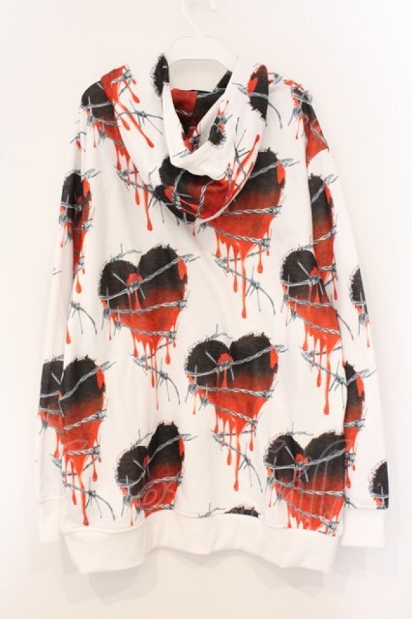 画像3: TRAVAS TOKYO / ハート有刺鉄線パーカー  ホワイト O-26-04-11-079-PU-TO-IG-OS (3)