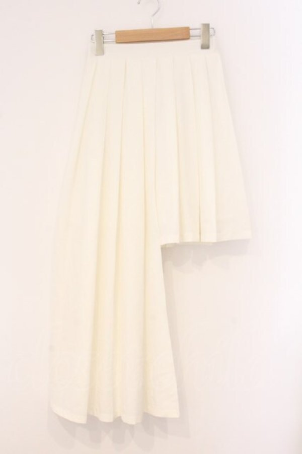 画像1: Jamieエーエヌケー / イレギュラープリーツスカート  シロ O-26-04-11-080-0-SK-IG-OS (1)