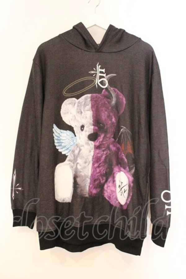 画像1: TRAVAS TOKYO / Angel & Devil bear Hoodie  ブラック O-26-04-11-081-PU-TO-IG-OS (1)