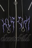 画像2: REFLEM / クロミ コラボ半袖パーカー  ブラック×パープル O-26-04-11-084-PU-TO-IG-OS (2)