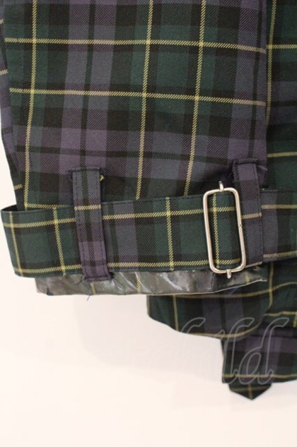 画像3: MILKBOY / ナイロン切り替えベルテッドジャケット  グリーン×パープルチェック O-26-04-11-086-MB-JA-IG-OS (3)