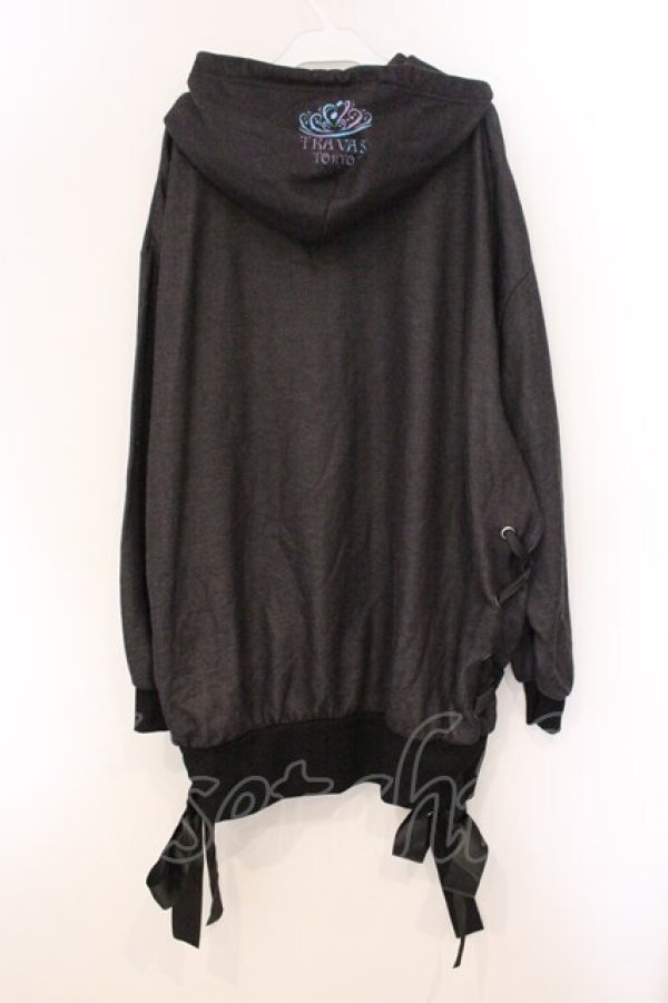 画像4: TRAVAS TOKYO / Tiara cat lace-up hem hoodie  ブラック O-26-04-11-090-PU-TO-IG-OS (4)