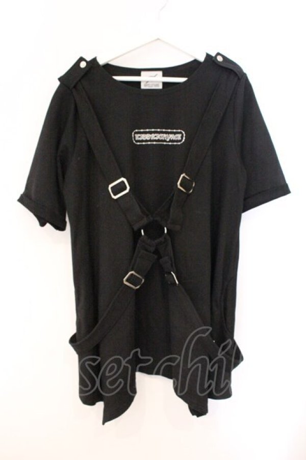 画像1: KRY CLOTHING / 「PARASYU」パラシュートTシャツ  ブラック O-26-04-11-095-EL-TO-IG-OS (1)