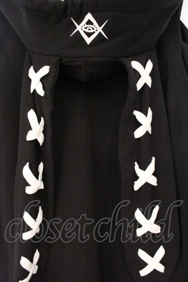 画像4: REFLEM / レースアップうさ耳PK/パーカー/フーディー  ブラック O-26-04-11-097-PU-TO-IG-OS (4)