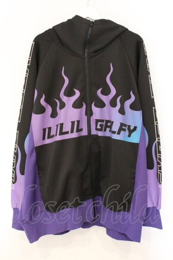 画像1: ililil / GALFYコラボボリュームハイネックパーカー  ブラック×パープル O-26-04-11-098-PU-TO-IG-OS (1)