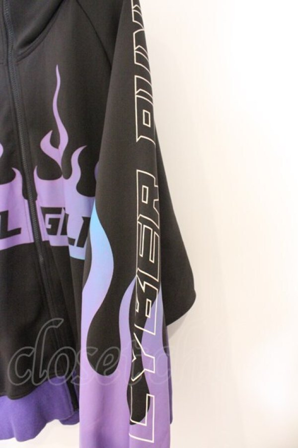 画像2: ililil / GALFYコラボボリュームハイネックパーカー  ブラック×パープル O-26-04-11-098-PU-TO-IG-OS (2)