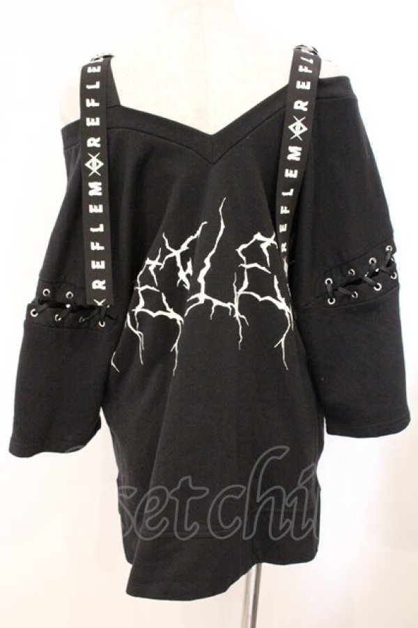 画像3: REFLEM / オフショルダーベルトTシャツ/カットソー  ブラック O-26-04-11-103-PU-TO-IG-OS (3)