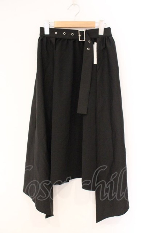 画像1: LISTEN FLAVOR / ショーパン付レイヤードヘムラインスカート  ブラック O-26-04-11-016-PU-PA-IG-OS (1)