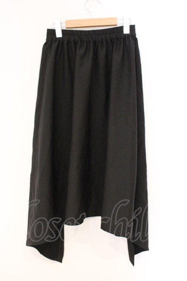 画像2: LISTEN FLAVOR / ショーパン付レイヤードヘムラインスカート  ブラック O-26-04-11-016-PU-PA-IG-OS (2)