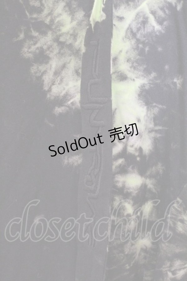 画像2: PUNK RAVE / Tie Dye Two Spliced Plaid Hoodie  ブラック×グリーン O-26-04-11-021-PU-TO-IG-OS (2)