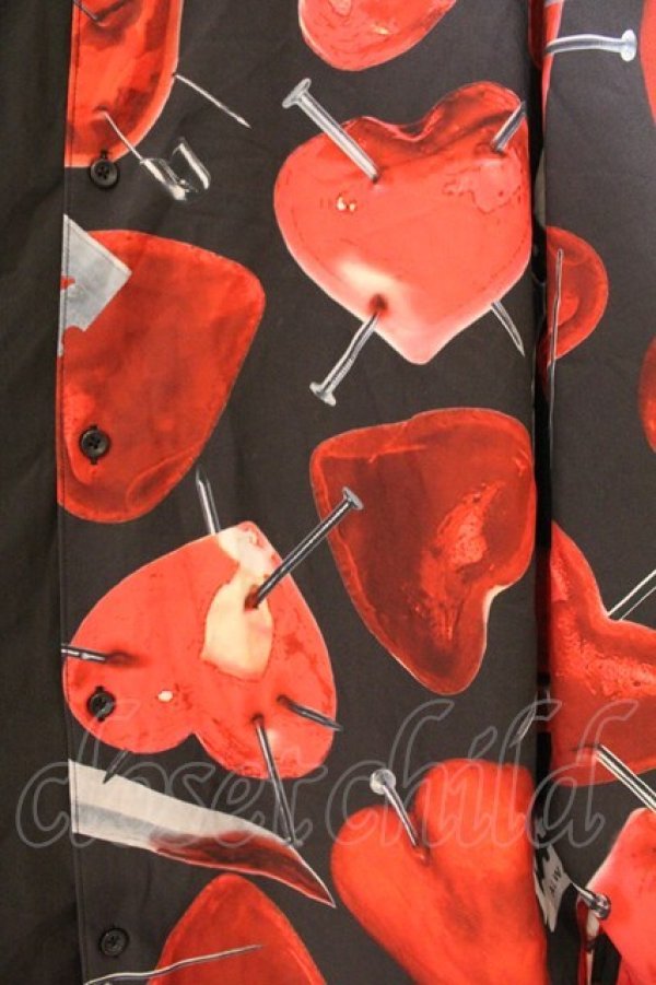 画像2: TRAVAS TOKYO / Bicolor Shirts/バイカラー昇華プリントシャツ  ブラック×レッド O-26-04-11-023-PU-BL-IG-OS (2)