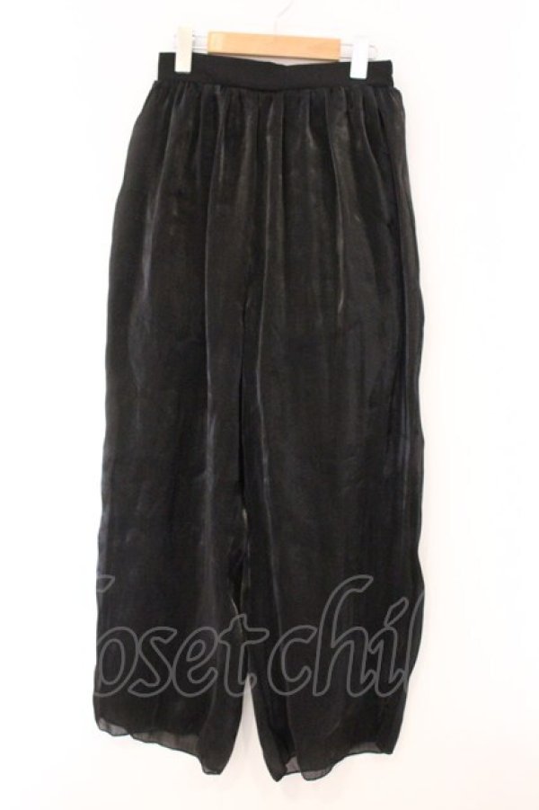 画像1: LISTEN FLAVOR / オーガンジーレイヤードパンツ  ブラック O-26-04-11-028-PU-PA-IG-OS (1)