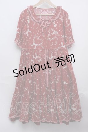 画像: PINK HOUSE / ハートベリーラビットミディワンピース  赤 S-23-11-13-046-LO-OP-AS-ZS