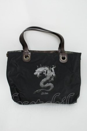 画像: Jean Paul GAULTIER / BAGVサイバーリバーシブルトート  黒ｘ玉虫 S-24-02-12-026-GO-BG-AS-ZS