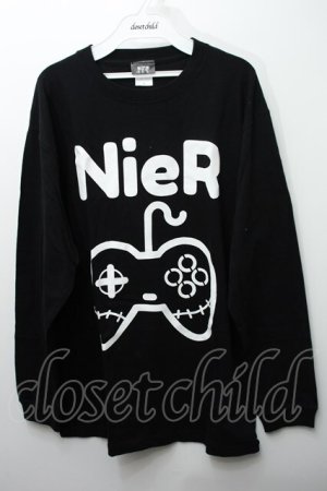 画像: NieR Clothing / プリントTシャツ  黒 S-24-03-14-059-PU-TO-UT-ZY