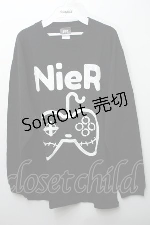 画像: NieR Clothing / プリントTシャツ  黒 S-24-03-14-059-PU-TO-UT-ZY