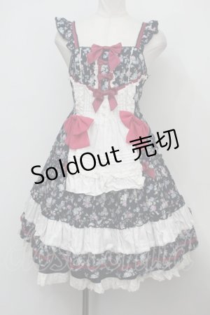画像: Angelic Pretty / Flower Basketジャンパースカート  紺 S-24-03-21-077-AP-OP-UT-ZS