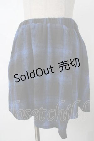 画像: NieR Clothing / チェックスカート  ブルー S-24-04-29-099-PU-SK-SZ-ZY