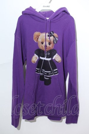 画像: Amilige / Maid Bearプルオーバーパーカー  紫 S-24-05-27-062-PU-TO-AS-ZT261