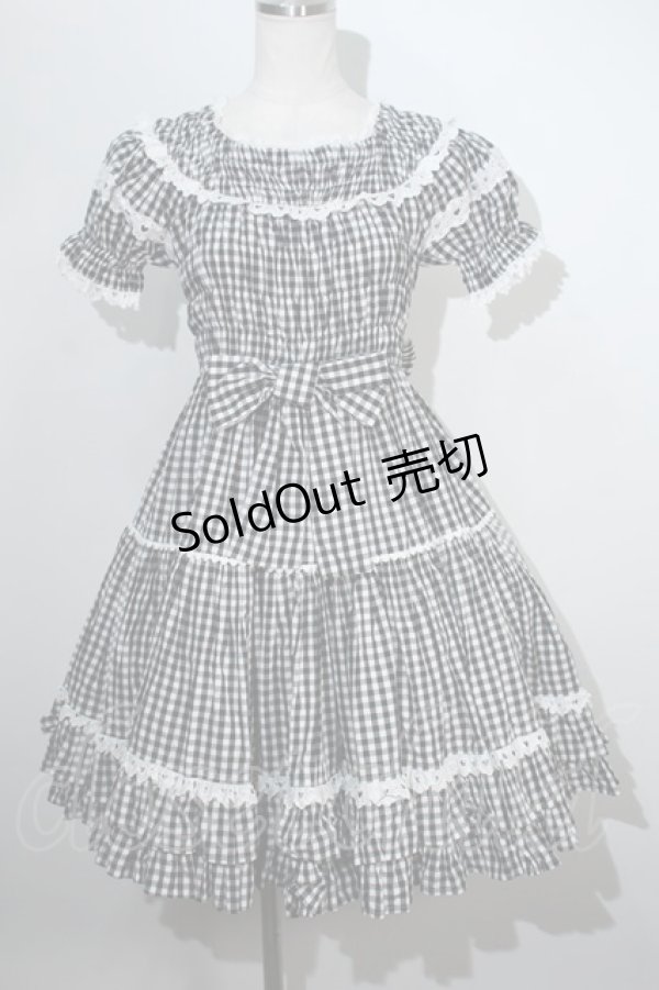 画像1: Angelic Pretty /チェルシーギンガムシャーリングワンピース  黒 S-24-06-02-064-AP-OP-UT-ZS (1)