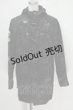 画像: h.ANARCHY / 総柄コート  黒 S-24-06-09-081-HN-TO-AS-ZT-C031