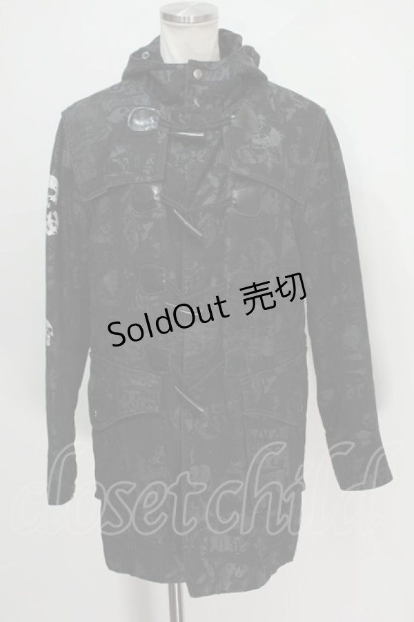 画像1: h.ANARCHY / 総柄コート  黒 S-24-06-09-081-HN-TO-AS-ZT-C031 (1)