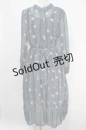 画像: axes femme /ローズ柄ワンピース  ブルー S-24-06-17-050-AX-OP-AS-ZI