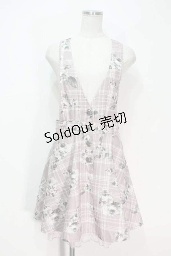 画像1: axes femme POETIQUE /  薔薇チェックジャンドレ  ピンク S-24-06-22-057-AX-OP-AS-ZI (1)