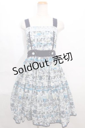 画像: axes femme POETIQUE / ミッキー&ミニー総柄ワンピース  サックス S-24-07-22-053-AX-OP-AS-ZI