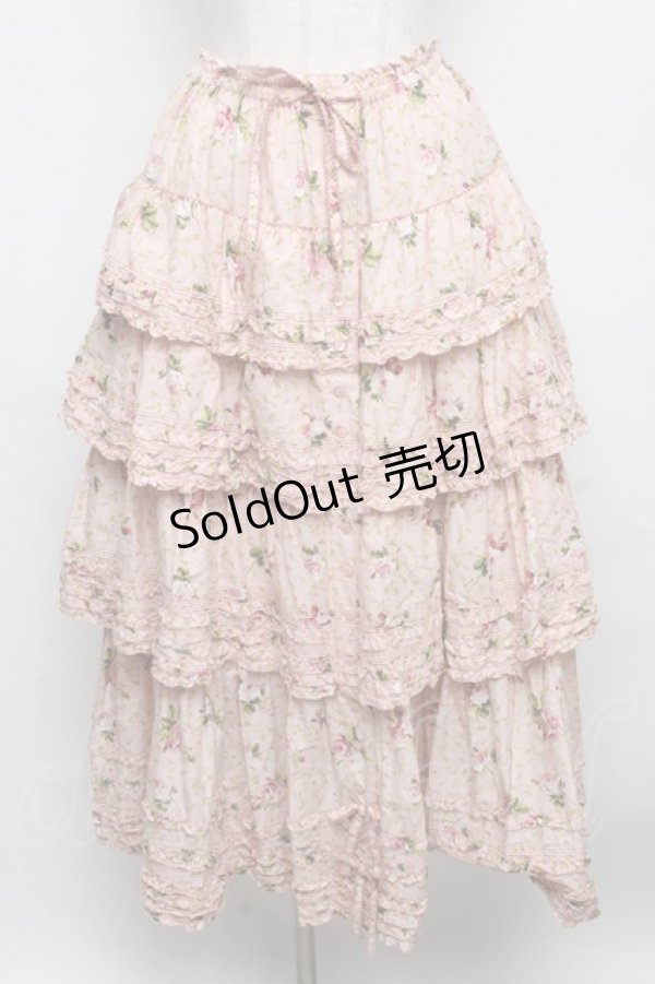 画像1: PINK HOUSE / ブロッサムローズプリントスカート  ピンク S-24-08-11-078-LO-SK-HD-ZT191 (1)
