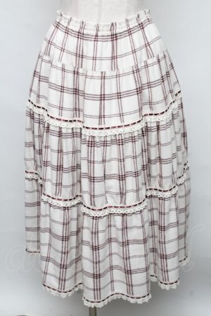 画像: PINK HOUSE / ヘリンボン起毛チェックスカート  ブラウン S-24-08-11-086-LO-SK-AS-ZT102