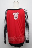 画像2: LISTEN FLAVOR / ボーダー切替カットソー  赤 S-24-08-11-009-PU-TS-AS-ZT052 (2)