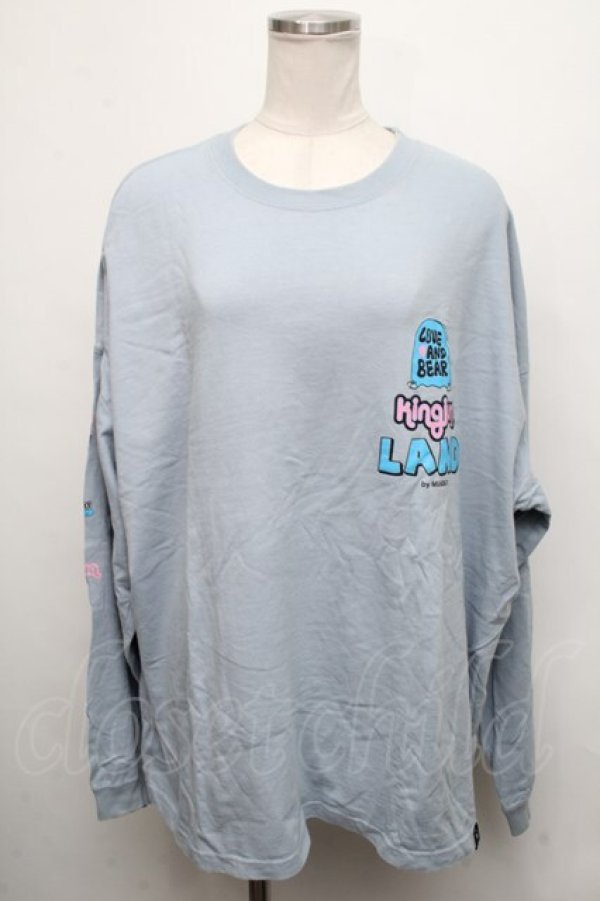 画像1: LAND by MILKBOY / KINGJUN GLAVE L.S. TEE  ブルー S-24-09-03-044-MB-TO-AS-ZT186 (1)