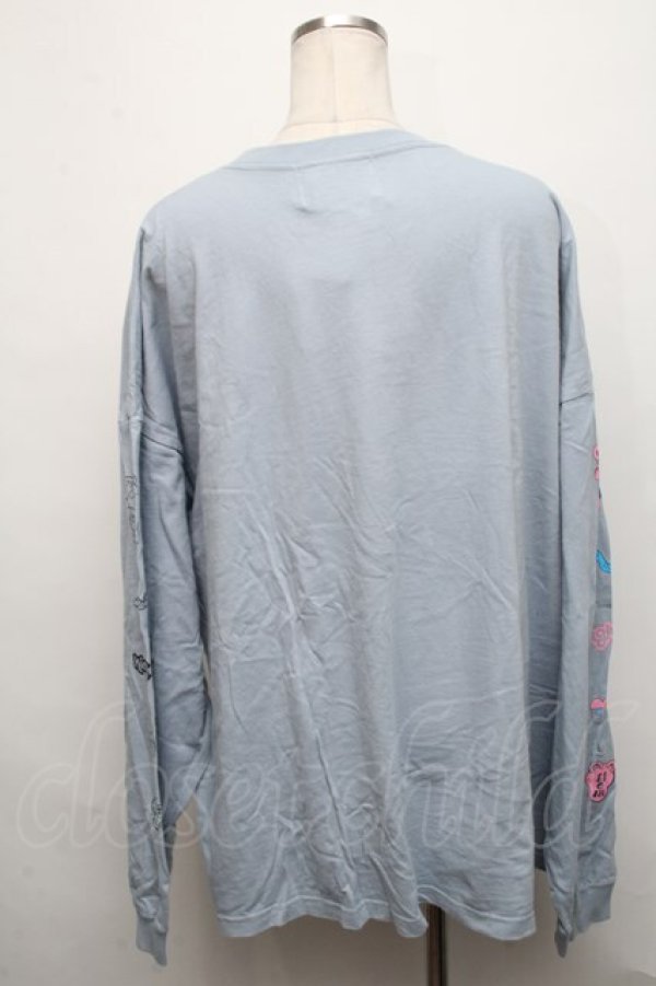 画像2: LAND by MILKBOY / KINGJUN GLAVE L.S. TEE  ブルー S-24-09-03-044-MB-TO-AS-ZT186 (2)