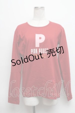 画像: PINK HOUSE / ロゴプリントカットソー  赤 S-24-09-05-024-LO-TO-AS-ZT420
