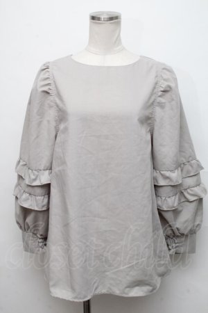 画像: axes femme / パワショルデザインチュニック  グレー S-24-09-05-032-AX-TO-AS-ZI