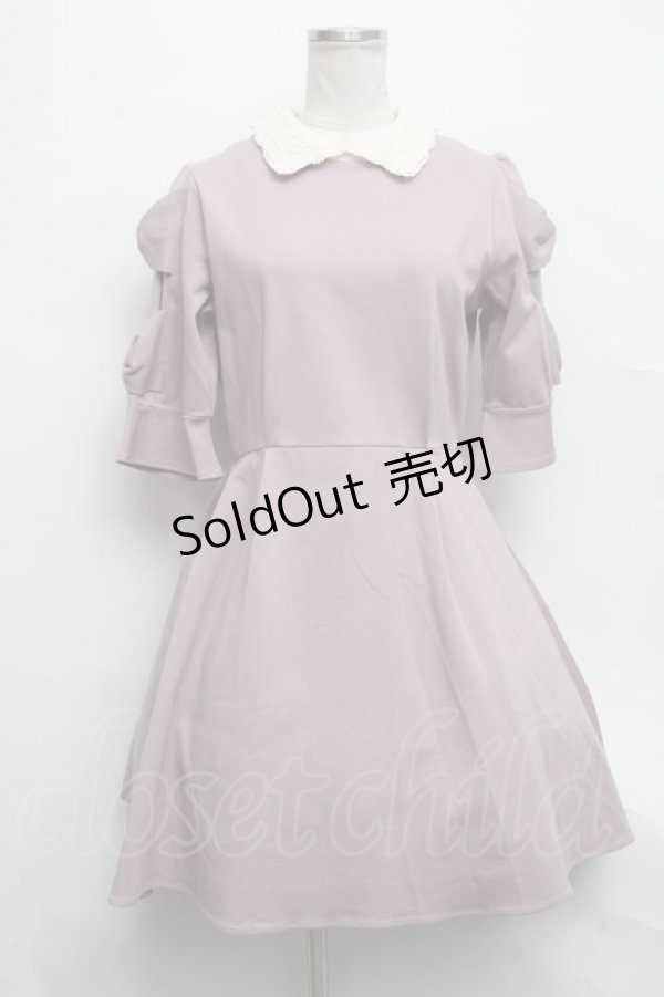 画像1: axes femme POETIQUE / リボン袖フレアワンピース  ピンク S-24-09-12-046-AX-OP-AS-ZT064 (1)