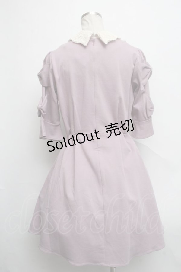 画像2: axes femme POETIQUE / リボン袖フレアワンピース  ピンク S-24-09-12-046-AX-OP-AS-ZT064 (2)