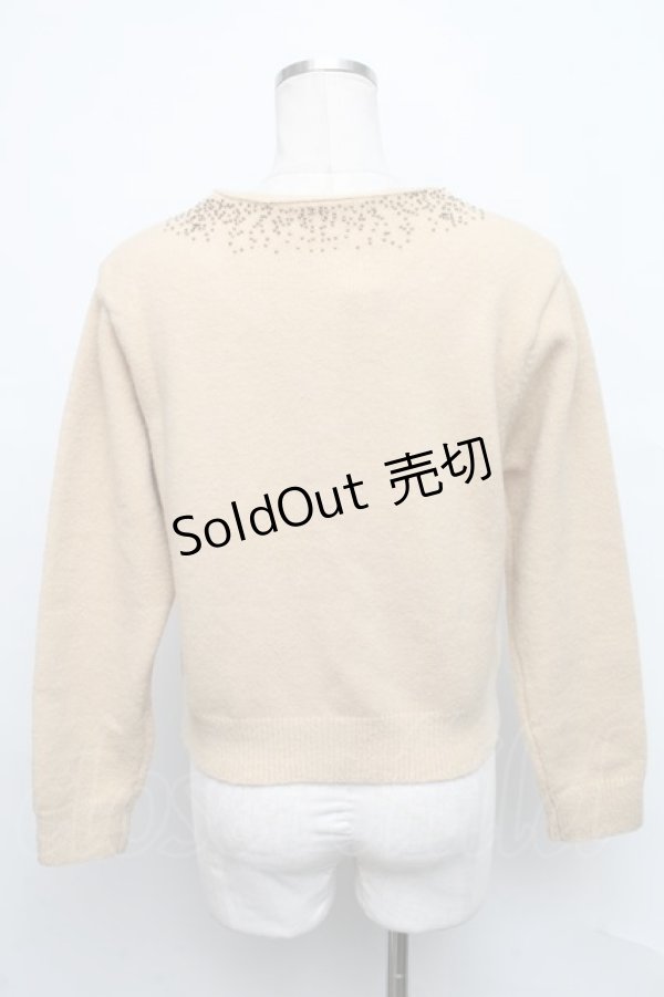 画像2: 【SALE】an another angelus / ビーズフラワーカラーカーディガン  ベージュ S-24-09-15-048-CA-TO-AS-ZT226 (2)