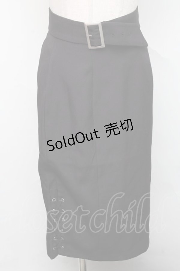 画像1: EATME / サイドレースアップスカート  黒 S-24-09-19-069-LO-SK-HR-ZT225 (1)