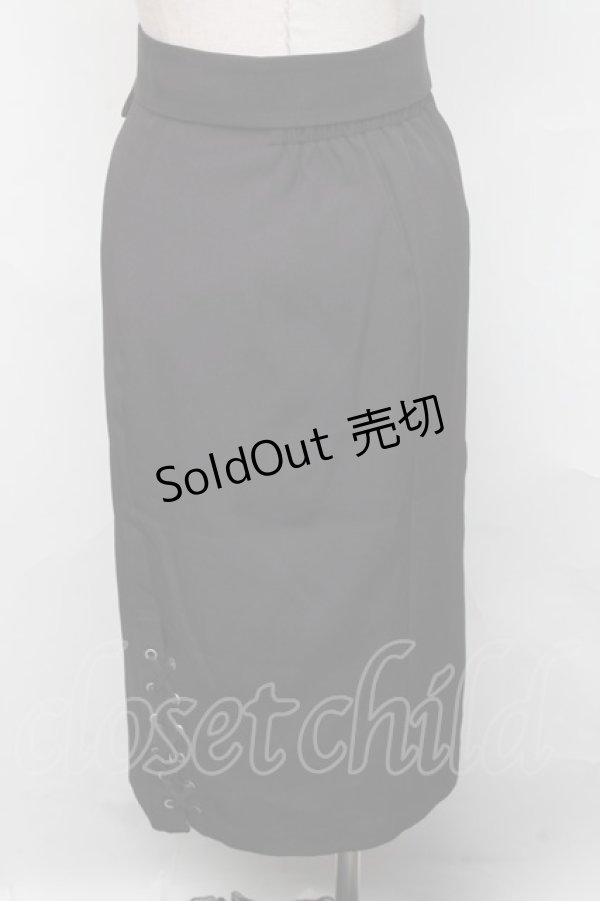 画像2: EATME / サイドレースアップスカート  黒 S-24-09-19-069-LO-SK-HR-ZT225 (2)