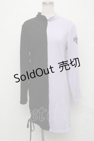 画像: NieR Clothing / バイカラーワンピース  黒ｘラベンダー S-24-09-19-022-PU-OP-AS-ZT420