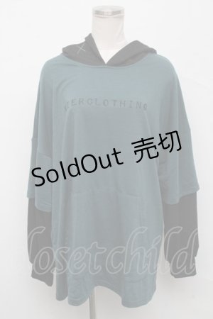 画像: NieR Clothing / ロゴ刺繍パーカー  グリーン S-24-09-19-029-PU-TO-AS-ZT183